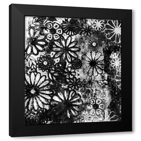 Dark Flower Impression Black Modern Wood Framed Art Print with Double Matting by Haase, Andrea