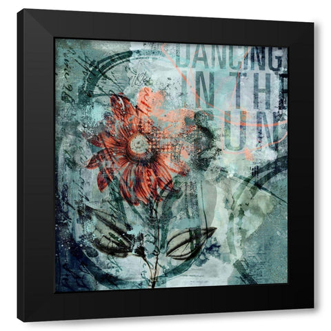 Dystopic Flower Black Modern Wood Framed Art Print by Haase, Andrea