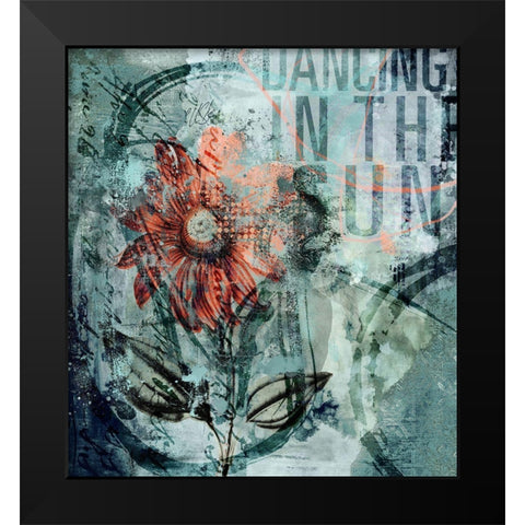 Dystopic Flower Black Modern Wood Framed Art Print by Haase, Andrea