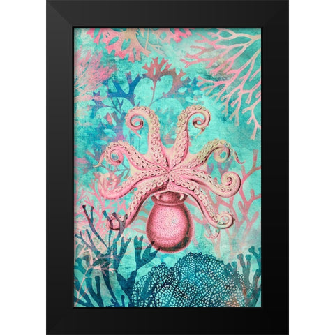 Octopus Paradise Black Modern Wood Framed Art Print by Haase, Andrea