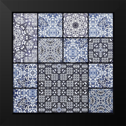 Vintage Attic Tiles Black Modern Wood Framed Art Print by Haase, Andrea