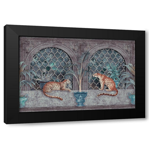 Cheetah Jungle Palace Black Modern Wood Framed Art Print by Haase, Andrea