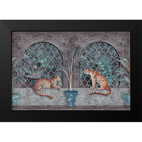 Cheetah Jungle Palace Black Modern Wood Framed Art Print by Haase, Andrea