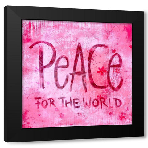 Peace for the World I Black Modern Wood Framed Art Print by Haase, Andrea