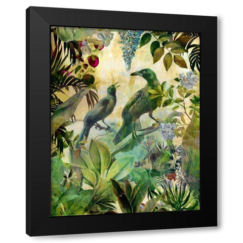 The Birds Hidden Paradise I Black Modern Wood Framed Art Print by Haase, Andrea