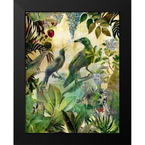 The Birds Hidden Paradise I Black Modern Wood Framed Art Print by Haase, Andrea