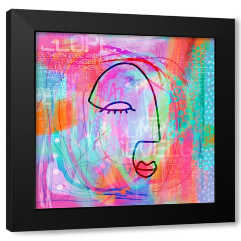 Relaxed Girl II Black Modern Wood Framed Art Print with Double Matting by Haase, Andrea