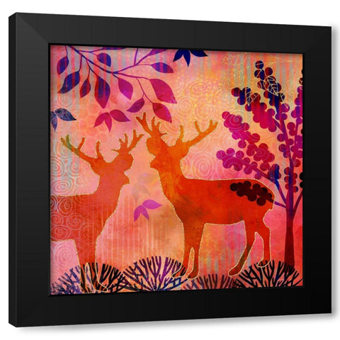 Golden Autumn Forest Black Modern Wood Framed Art Print by Haase, Andrea