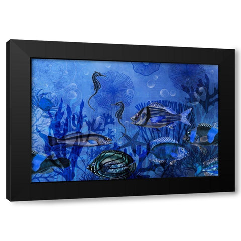 Magic Underwater World Black Modern Wood Framed Art Print by Haase, Andrea
