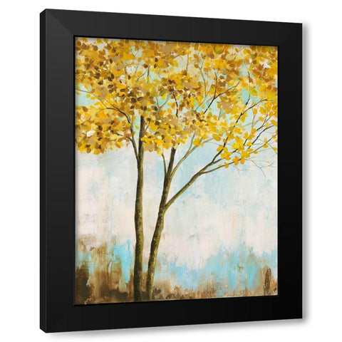 Leaves of Gold I Black Modern Wood Framed Art Print with Double Matting by Joy, Julie