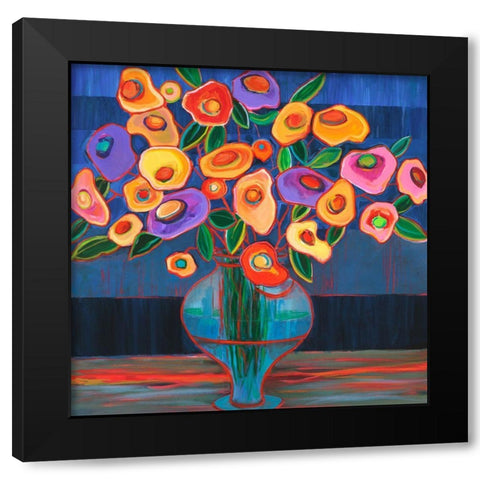 Flower Delight II Black Modern Wood Framed Art Print by Joy, Julie