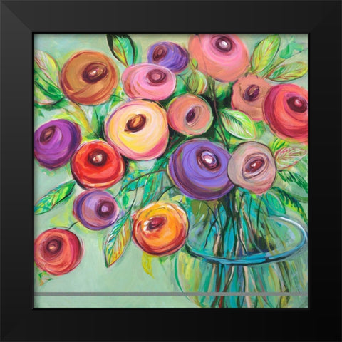 Flower Bliss I Black Modern Wood Framed Art Print by Joy, Julie