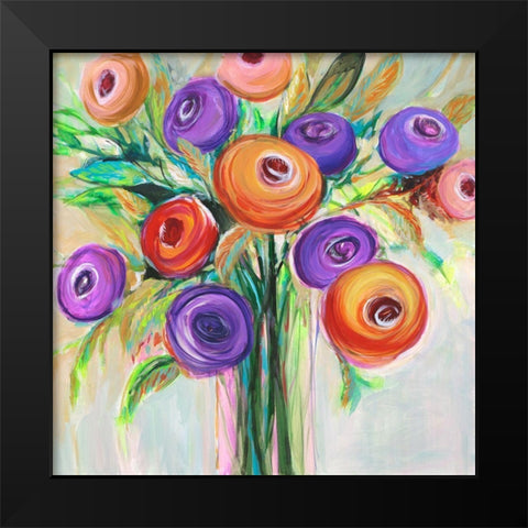 Flower Bliss II Black Modern Wood Framed Art Print by Joy, Julie
