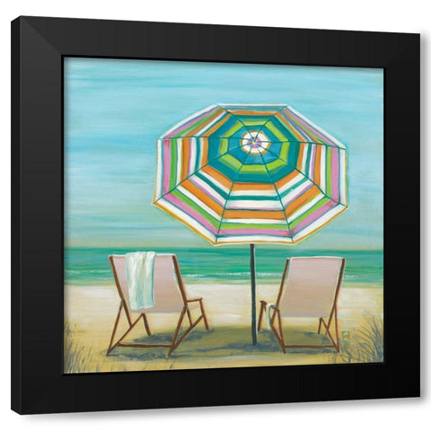 Two by the Sea I Black Modern Wood Framed Art Print with Double Matting by Joy, Julie