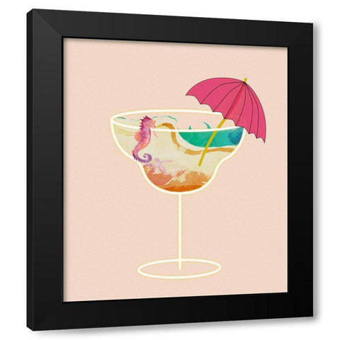 Beach in a Glass I Black Modern Wood Framed Art Print with Double Matting by Smith, Karen