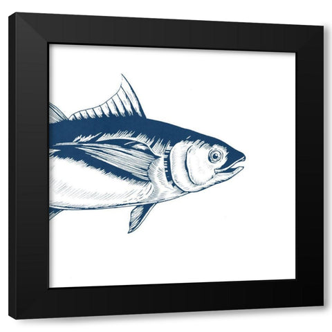 The Blue II Black Modern Wood Framed Art Print with Double Matting by Smith, Karen