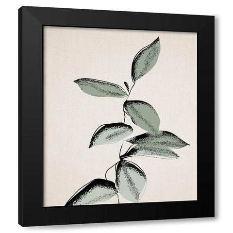 Leaf DÃ©cor I Black Modern Wood Framed Art Print with Double Matting by Smith, Karen