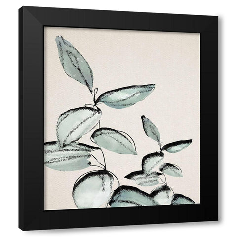 Leaf DÃ©cor II Black Modern Wood Framed Art Print with Double Matting by Smith, Karen