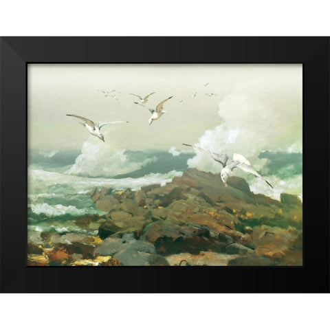 Green Ocean II Black Modern Wood Framed Art Print by Hunziker, Steve