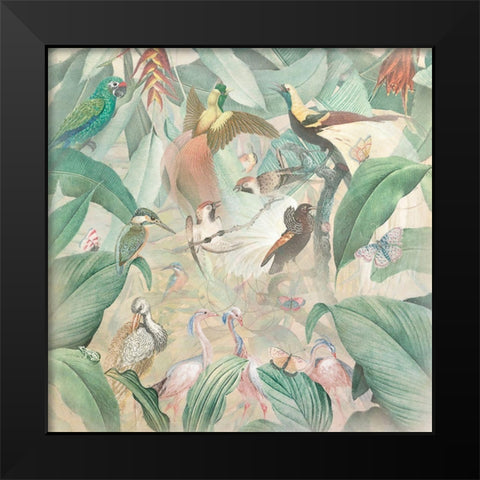 Vintage Tropics I Black Modern Wood Framed Art Print by Hunziker, Steve