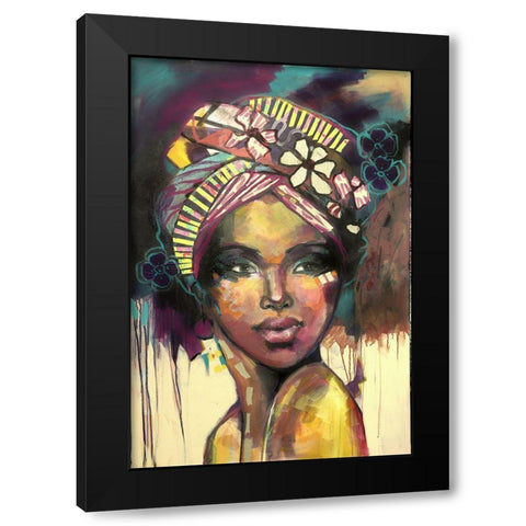 Headscarf Yellow Black Modern Wood Framed Art Print with Double Matting by Eaton, Winnie
