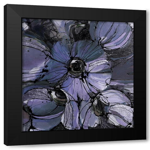Purple Poppies I Black Modern Wood Framed Art Print by Eaton, Winnie