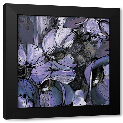 Purple Poppies II Black Modern Wood Framed Art Print by Eaton, Winnie
