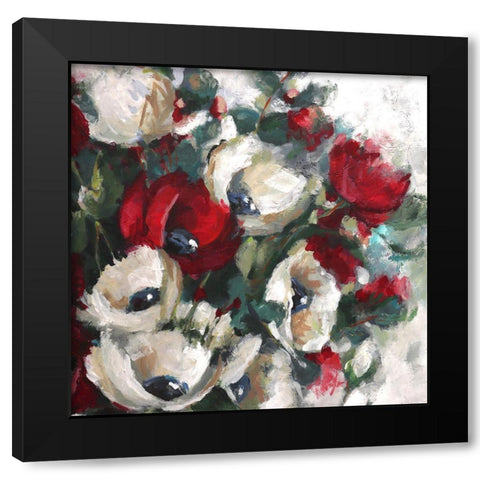 White And Red II Black Modern Wood Framed Art Print with Double Matting by Eaton, Winnie