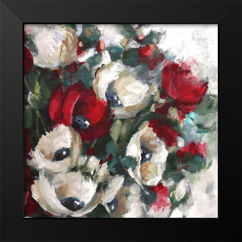 White And Red II Black Modern Wood Framed Art Print by Eaton, Winnie