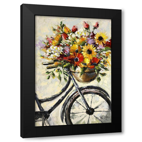 Flower Bicycle  Black Modern Wood Framed Art Print by Eaton, Winnie