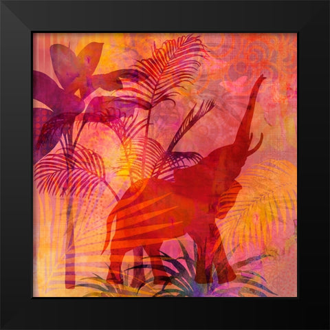 Elephant of Africa Black Modern Wood Framed Art Print by Haase, Andrea