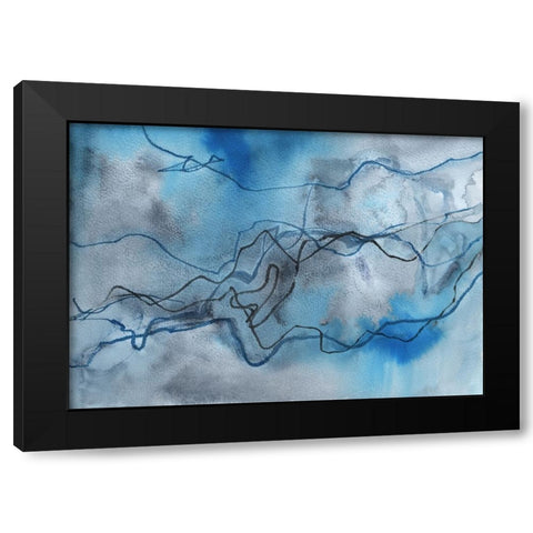 Inky Lining Black Modern Wood Framed Art Print with Double Matting by Haase, Andrea