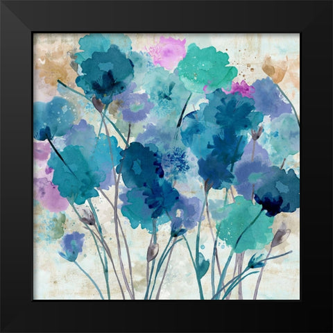 Wild Violets I Black Modern Wood Framed Art Print by Kouta, Flora