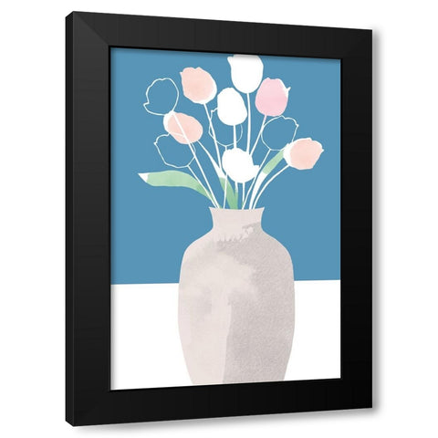 Spring Fresh II Black Modern Wood Framed Art Print by Kouta, Flora