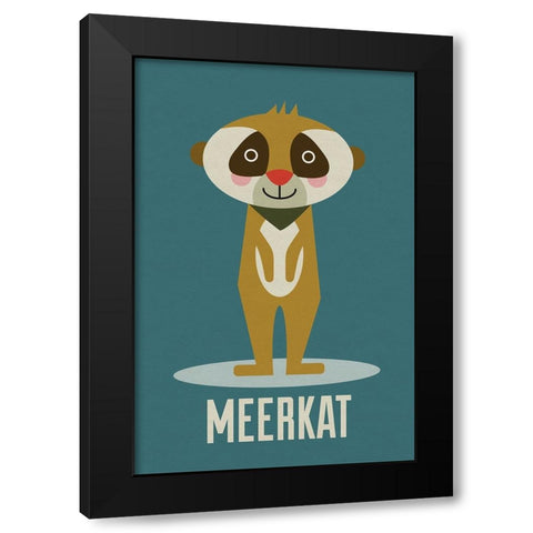 Meerkat Kids Nursery Black Modern Wood Framed Art Print with Double Matting by Williams, Gary