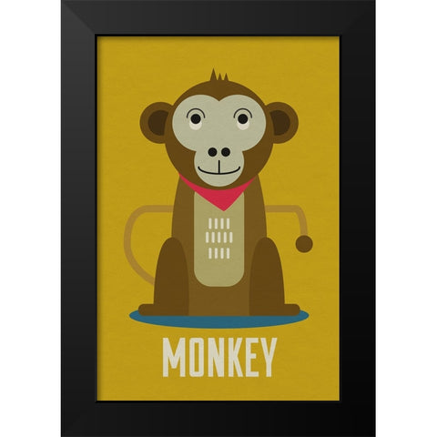 Monkey Kids Nursery Black Modern Wood Framed Art Print by Williams, Gary