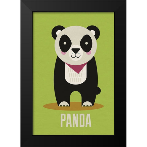 Panda Kids Nursery Black Modern Wood Framed Art Print by Williams, Gary