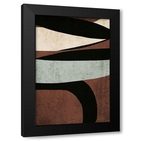 Mid Century Modern Art Abstract Shapes II Black Modern Wood Framed Art Print with Double Matting by Orlov, Irena