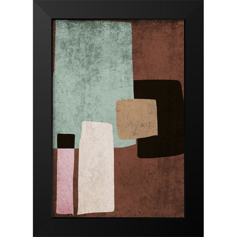 Mid Century Modern Art Abstract Shapes V Black Modern Wood Framed Art Print by Orlov, Irena