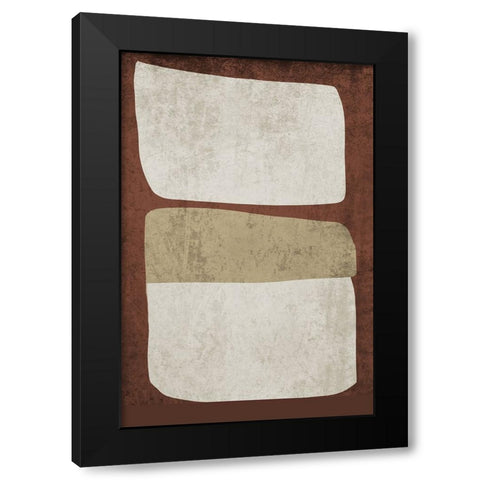 Mid Century Modern Art Abstract Shapes X Black Modern Wood Framed Art Print by Orlov, Irena