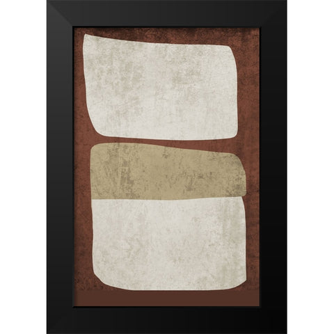 Mid Century Modern Art Abstract Shapes X Black Modern Wood Framed Art Print by Orlov, Irena