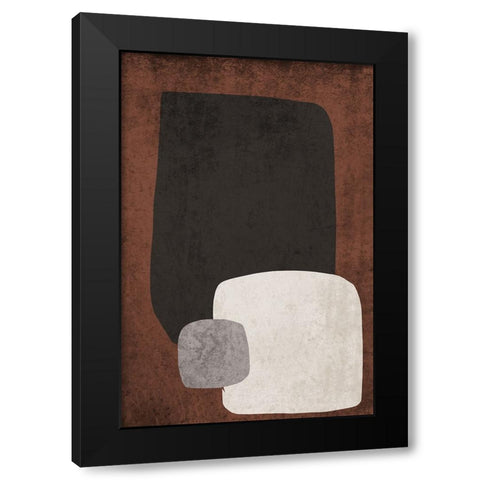 Mid Century Modern Art Abstract Shapes XII Black Modern Wood Framed Art Print with Double Matting by Orlov, Irena