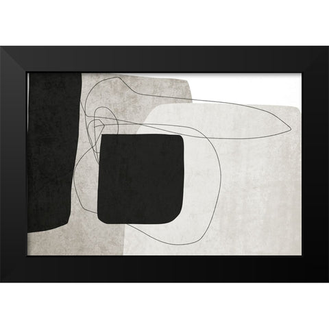 Mid Century Modern Art Abstract Shapes XIII Black Modern Wood Framed Art Print by Orlov, Irena