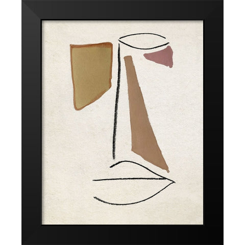 Ab Face II Black Modern Wood Framed Art Print by Smith, Karen