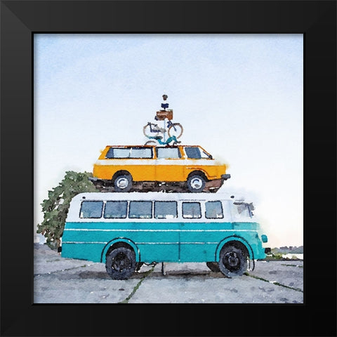 Rack n Stack Black Modern Wood Framed Art Print by Curinga, Kim