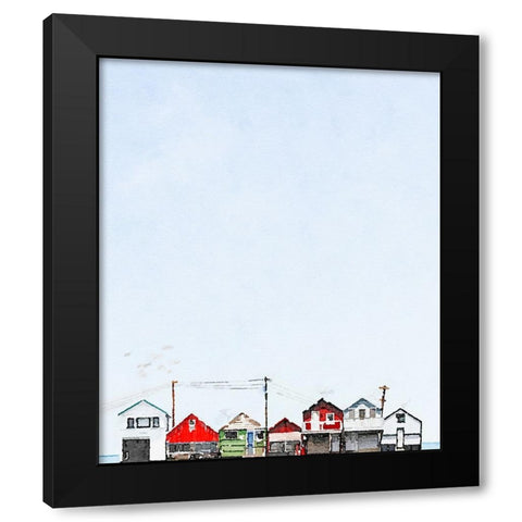 Rooftops Black Modern Wood Framed Art Print with Double Matting by Curinga, Kim