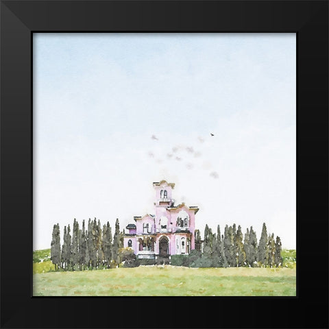 Mansion In the Woods Black Modern Wood Framed Art Print by Curinga, Kim