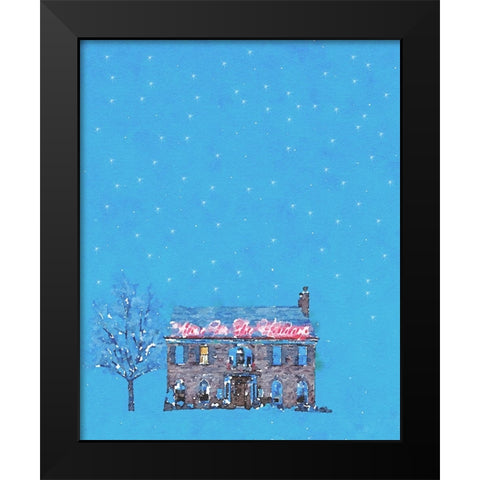 Holiday House Black Modern Wood Framed Art Print by Curinga, Kim