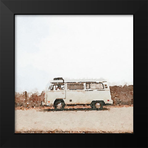 White Camper Black Modern Wood Framed Art Print by Curinga, Kim