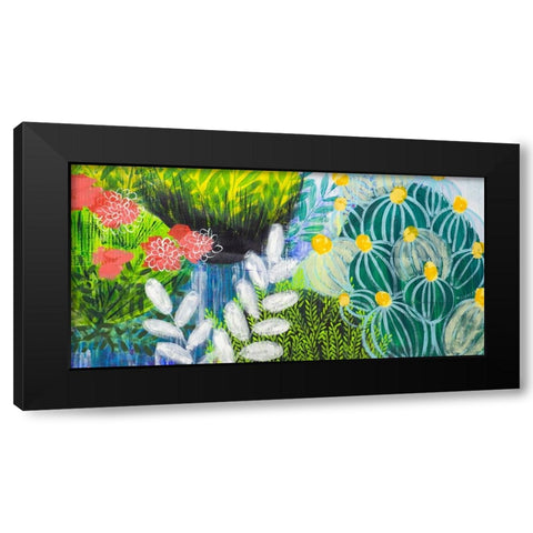 Flower Covered Visions Black Modern Wood Framed Art Print with Double Matting by Hampe, Shelley